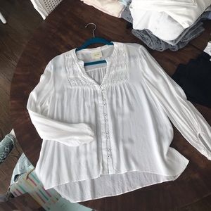 White blouse from Anthropologie